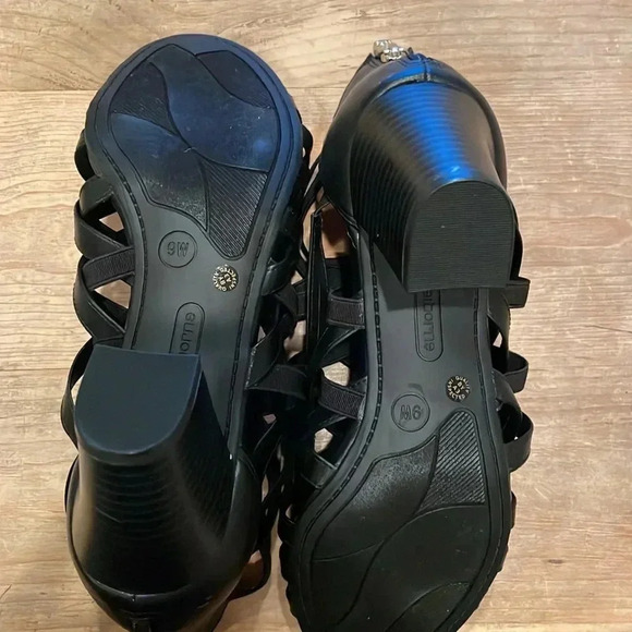 Liz Claiborne Black gold Women's heels mobwife cocktail evening 9W - Picture 4 of 8